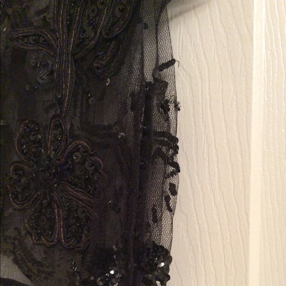 Jill Stuart Black Beaded Sheer Top - Picture 2 of 4